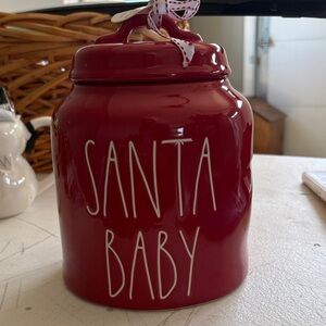 Rae Dunn Red Santa Baby Canister